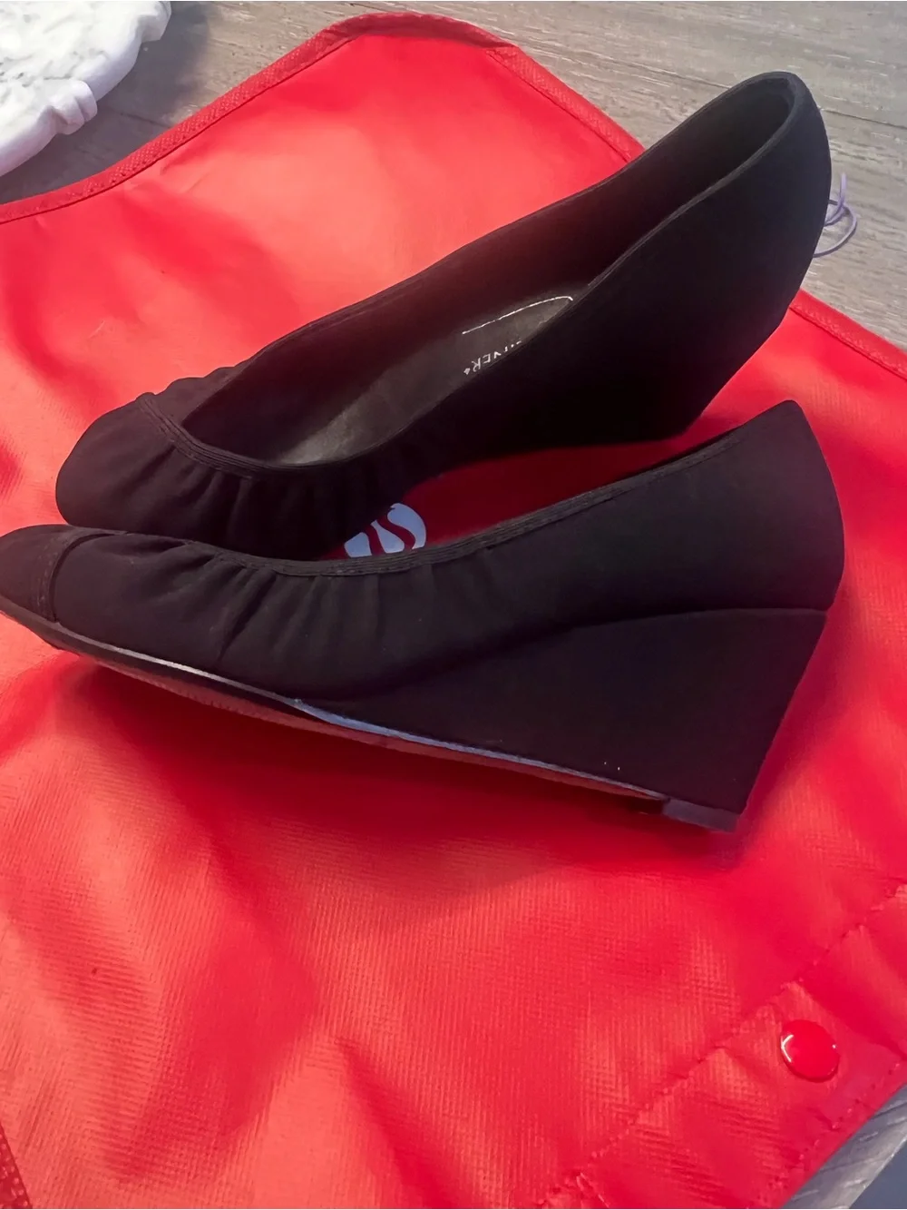 Donald J. Pliner Black Suede Wedge Pumps
